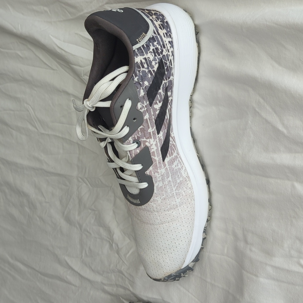 Adidas Men's Gray Black And White Golf Shoes - Picture 6 of 9
